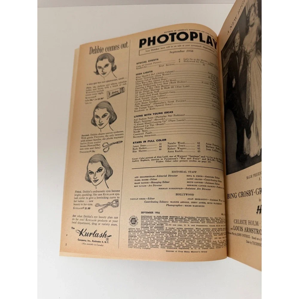 Vintage Photoplay Magazine September 1956 Alan Ladd Audrey Hepburn James Dean - Picture 14 of 16